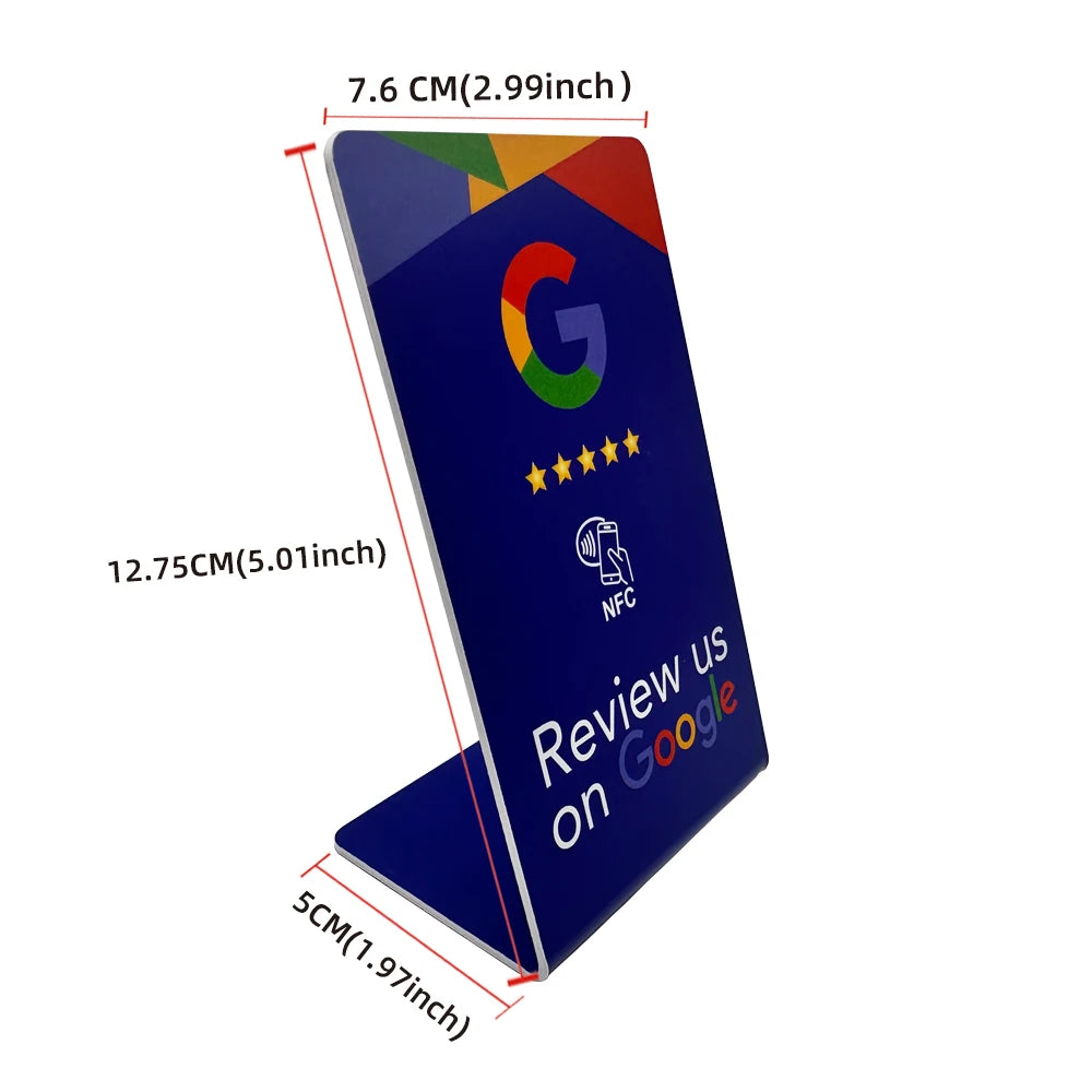 NFC 215 Programmable Google Review Acrylic Stickers Card NFC Station Table 13.56Mhz Waterproof NFC Stand Google Review Card