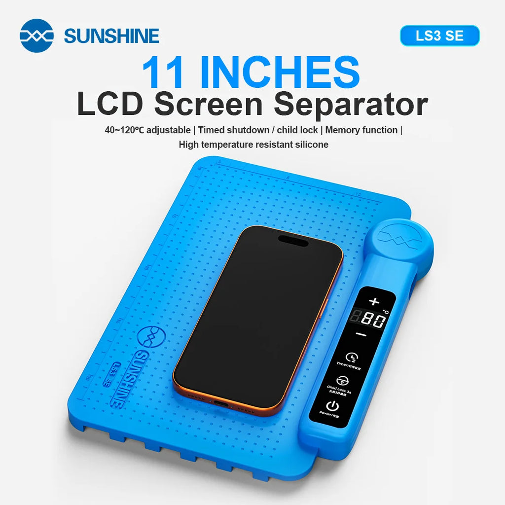 SUNSHINE LS3 SE LCD Screen Separator,Large Heating Area with Even Heat Distribution for Phone Screen Separation Removal Mat Tool