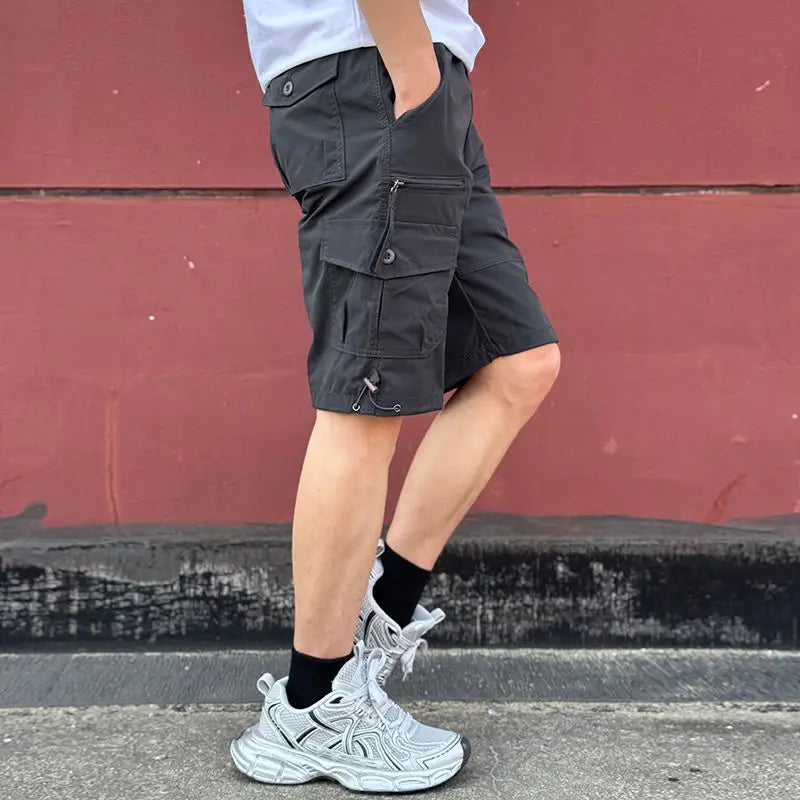 Short Pants for Men with Zipper Cotton Solid Pockets Mens Cargo Shorts Designer Casual Nylon Harajuku Loose Beautiful Popular