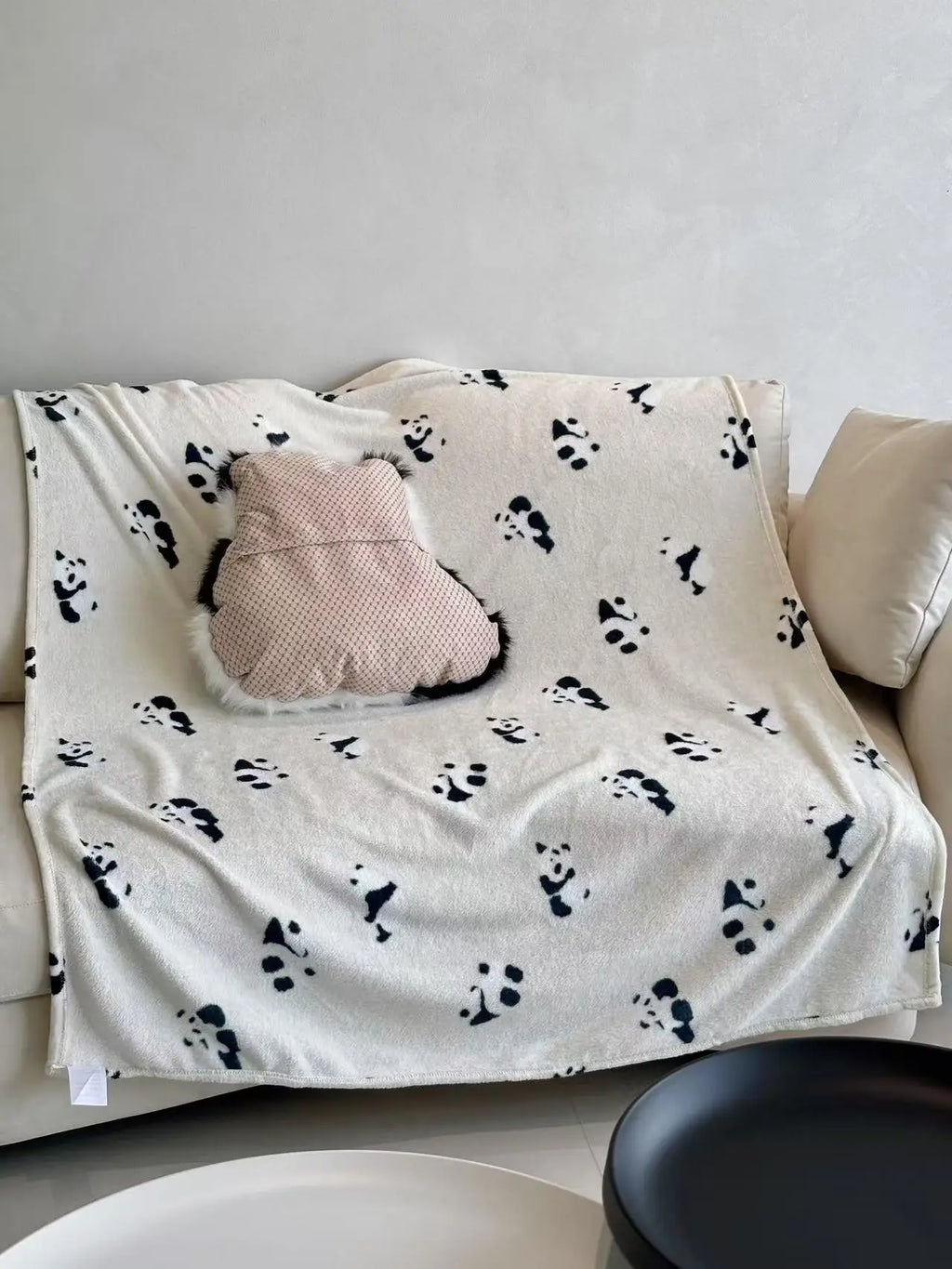 Cute Kawaii 2 In 1 panda pillow blanket comfortable and large size blanket suitable for home sofa car office room decor