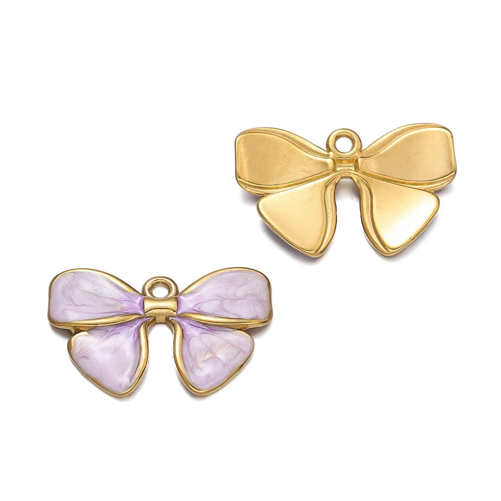 2Pcs/Pack Stainless Steel 5 Styles Butterfly Shape Pendants for Handmade DIY Women Man Hoop Earring Jewelry Making Supplies