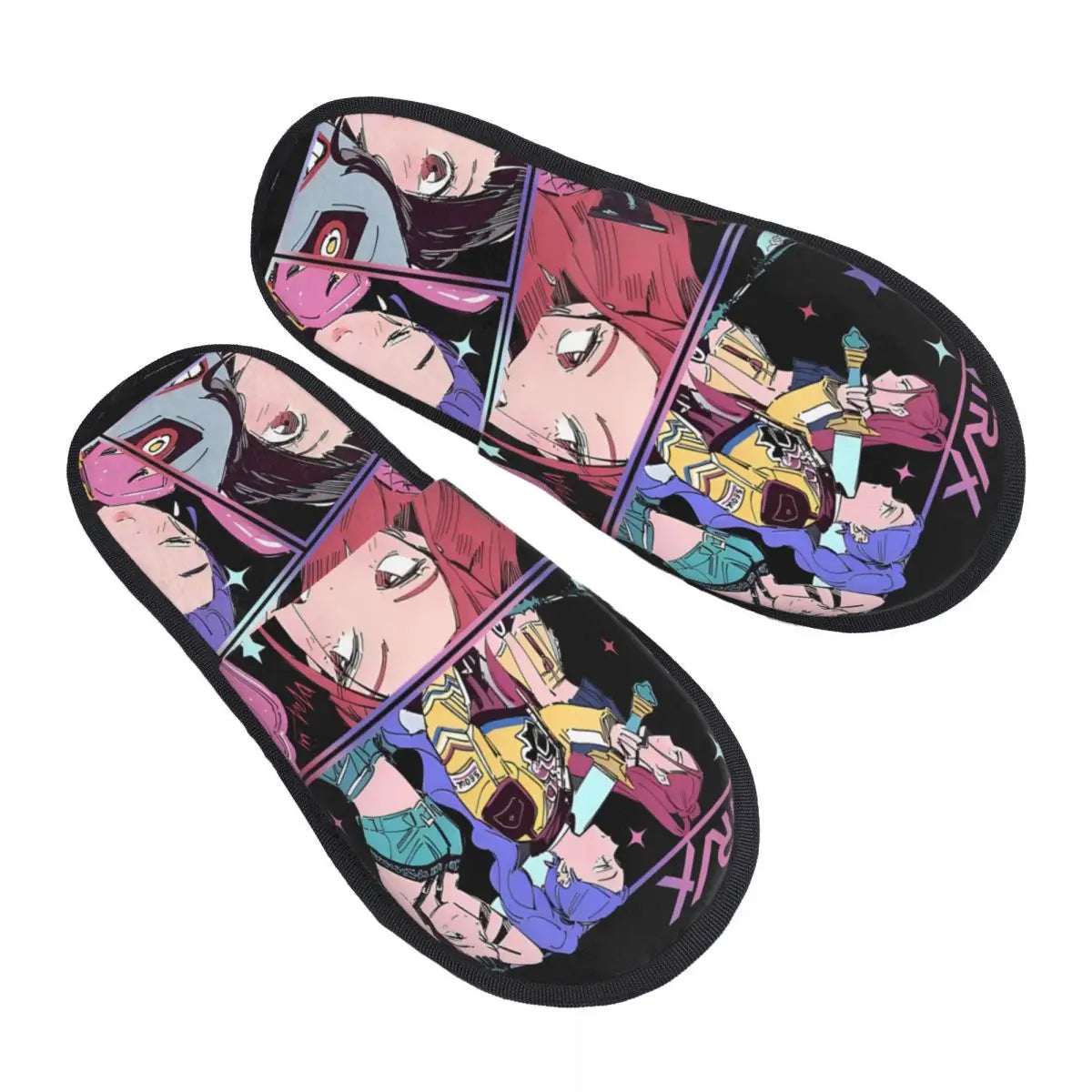 Custom Print Women Zoey Huntrix Kpop Demon Hunter House Slippers Cozy Warm Memory Foam Fluffy Slipper Indoor Outdoor Shoes