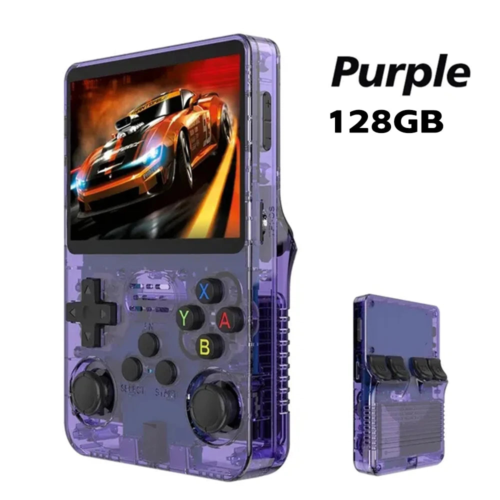 R36S Retro Video Handheld Game Console Linux System 3.5 in IPS Screen  3000mAH Battery 64G/128G TF Card Preinstalled Games