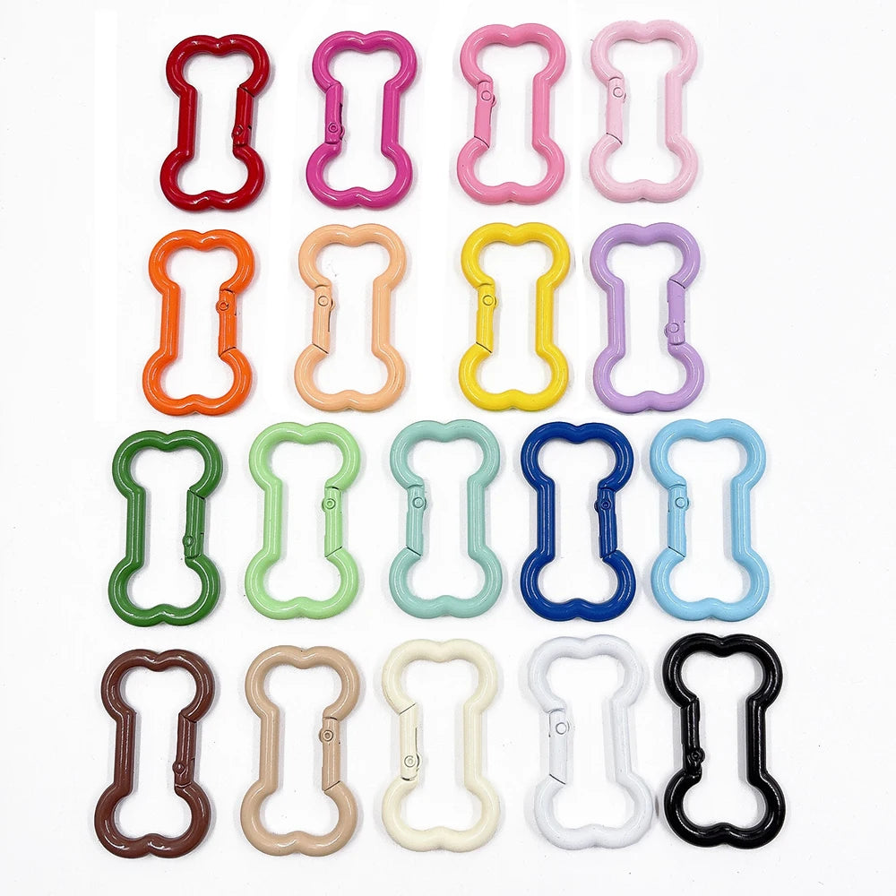 5 Pcs High Quality Zinc Alloy Spring Buckle Bone Shaped Metal Buckle DIY Keychain Hook Pendant Jewelry Accessories