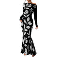 Women's 2025 Summer Casual Long Dresses Off Shoulder Long Sleeve Dress