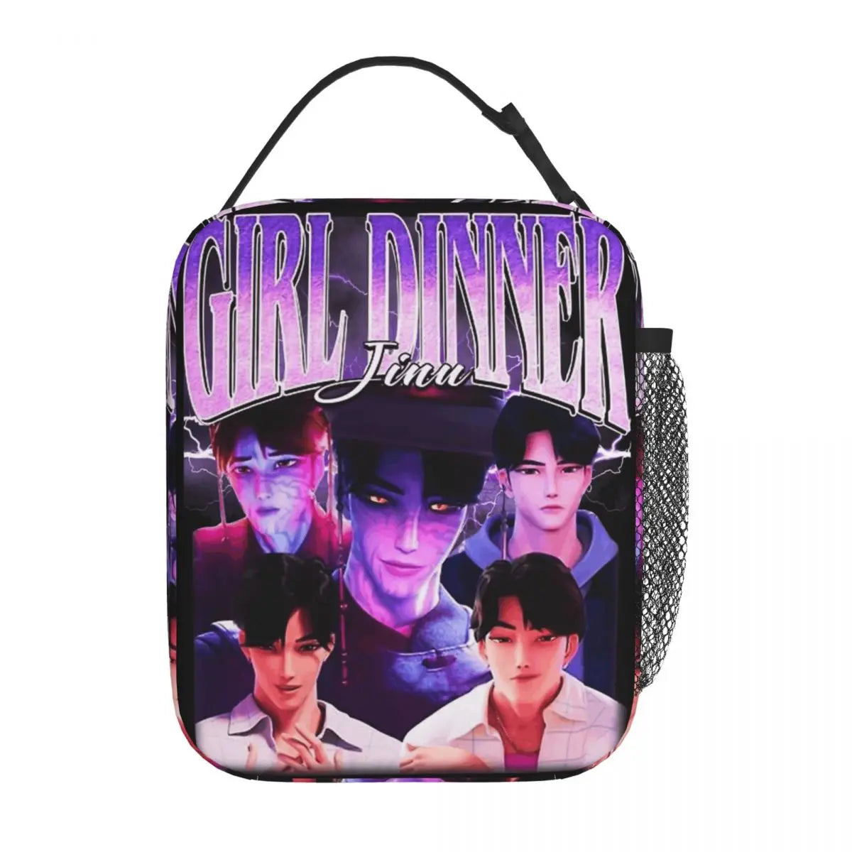 KPOP Demon Hunters Anime Lunch Bag Portable Lunch Box Girls Outdoor Picnic Print Cooler Bag Funny Oxford Tote Food Bags