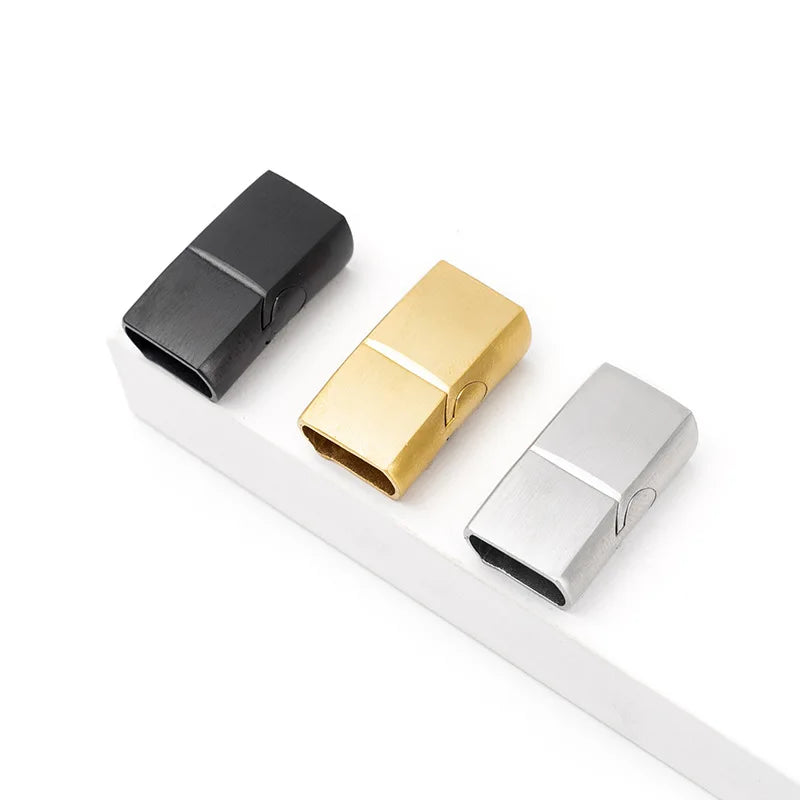 10Pcs 316L Stainless Steel Clasps Hole 12x6mm 12x4mm for Leather Bracelets Clasp Magnet DIY Bracelet Jewelry Making Accessories