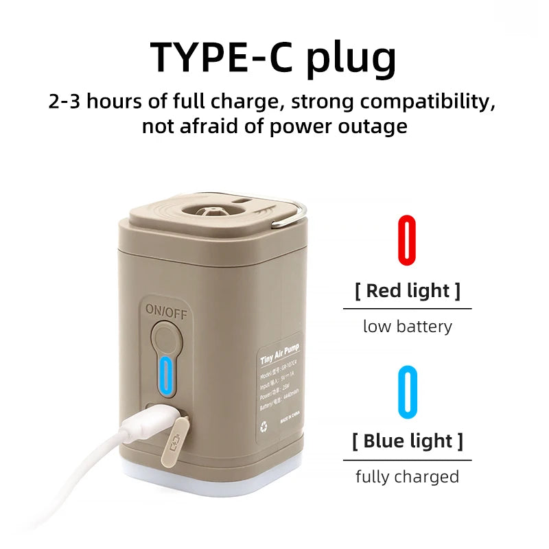 PACOONE Wireless Inflation Pump Portable Outdoor Mini Air Compressor Air Cushion Bed Swim ring Multi function Air Pump