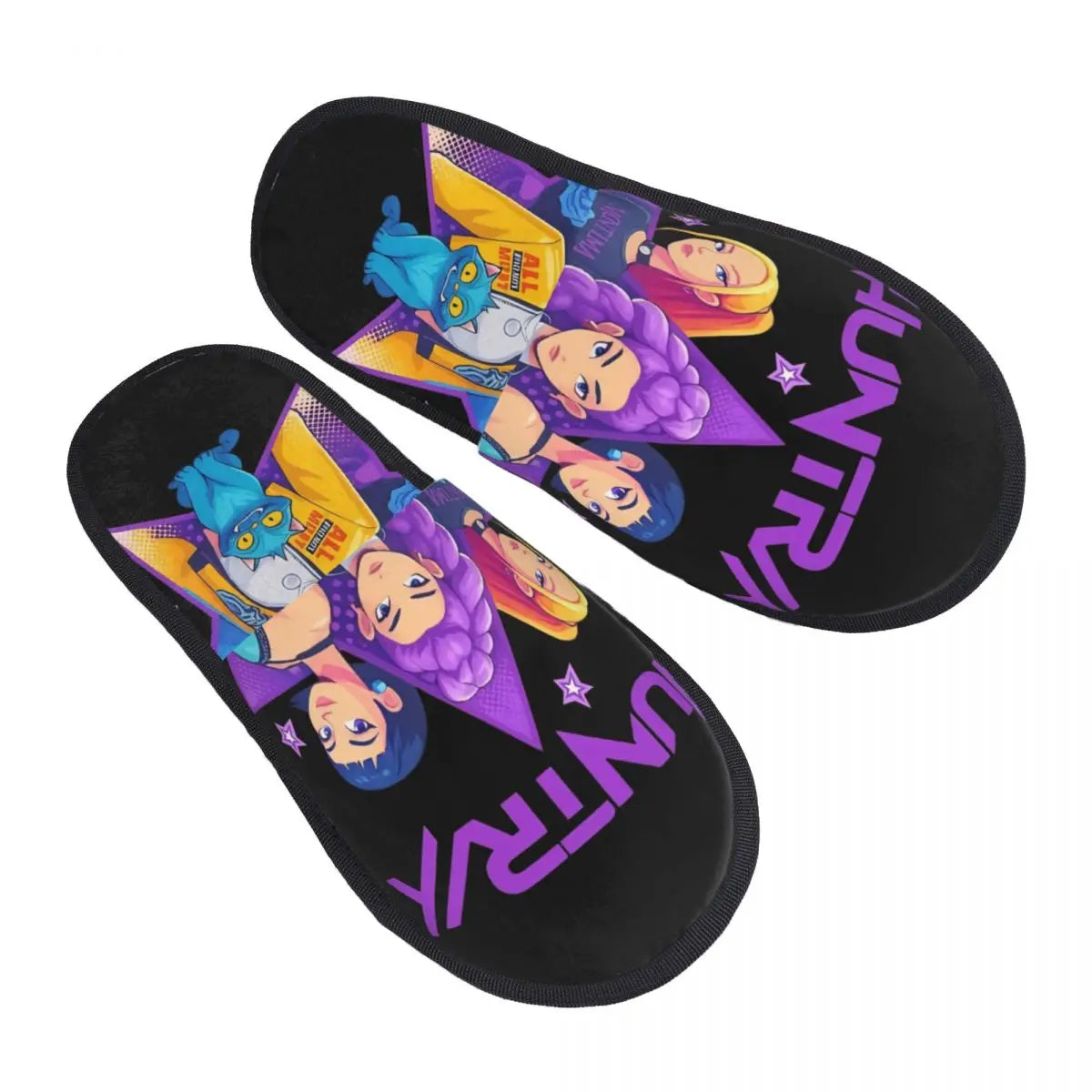 Kpop Demon Hunters Huntrix Soft Scuff Memory Foam Slippers Women Spa House Shoes