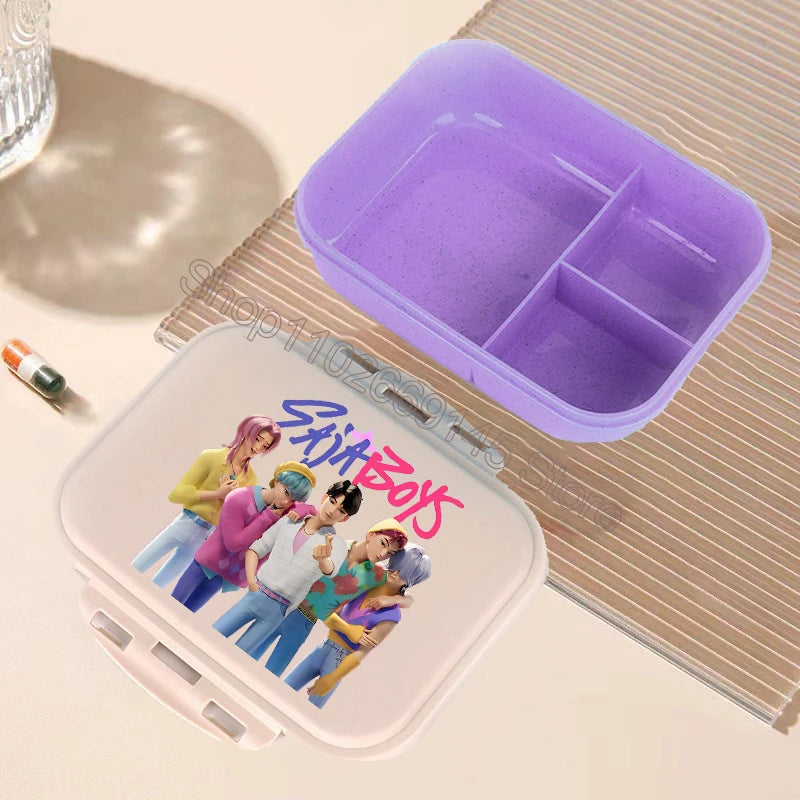 K Pop Demon Hunters Lunch Box Kawaii Cartoon Bento Lunch Box Kids Girls Large Capacity Food Storage Containers Birthday Gifts