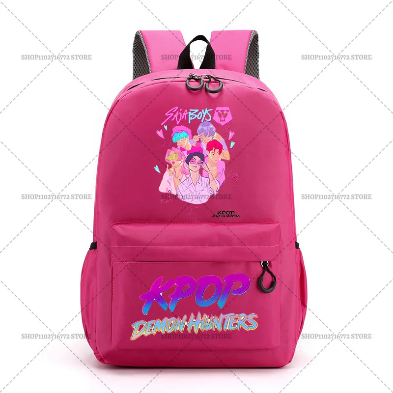 KPop Demon Hunters School Bag Student Large Capacity Laptop Backpack K-Pop DemonHunter Fans Gift Girls Knapsack Travel Backpacks
