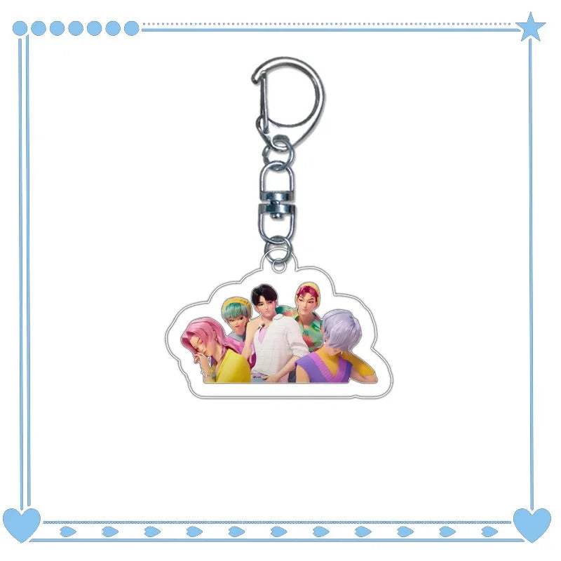 New Kpop Demon Hunters Huntrix Saja Boys Mystery Keychains Accessories Rumi Zoey Jinu Mira Key Ring Acrylic Keyrings Fans Gifts