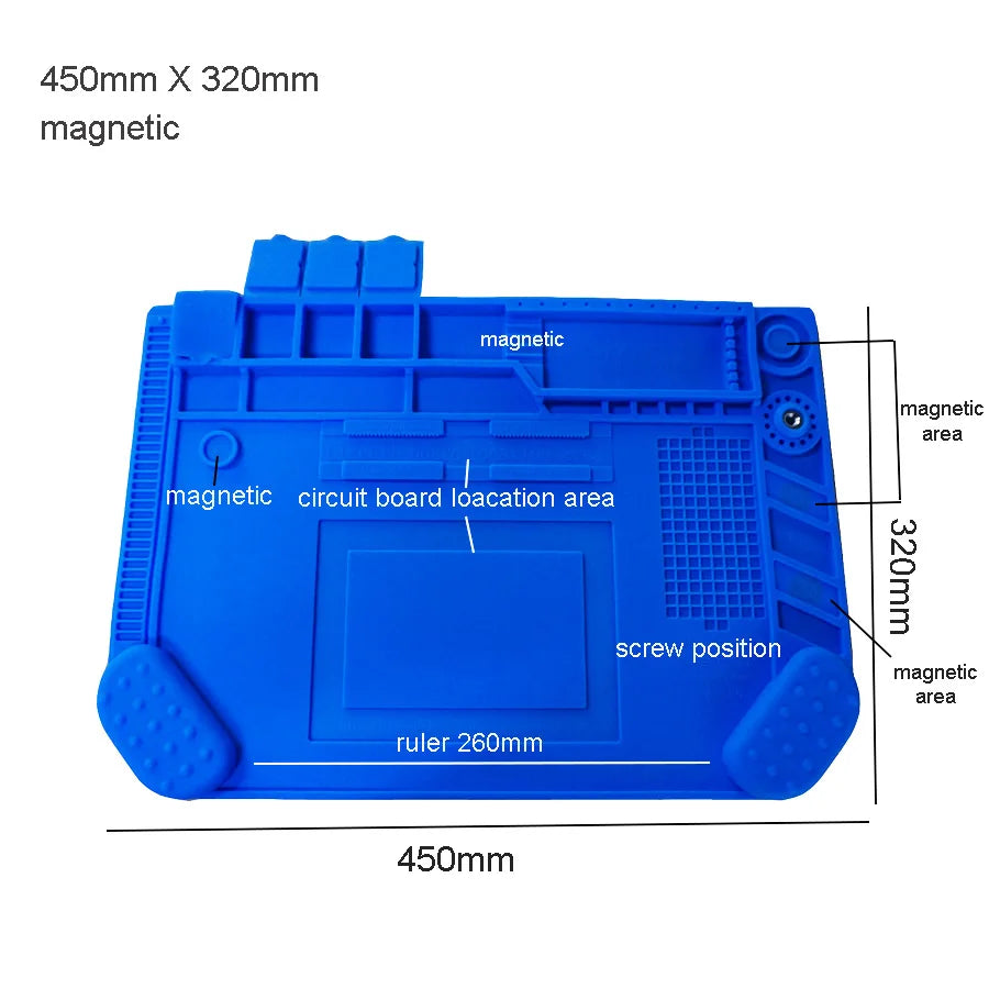 Silicone Soldering Mat Pad Desk Platform  for Welding Station Iron Phone PC  Repair Magnetic Heat Insulation No Lead S-160