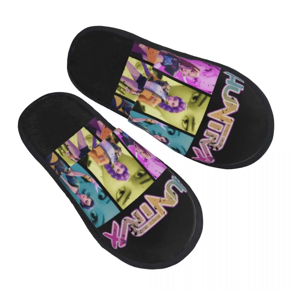 Custom Print Women Zoey Huntrix Kpop Demon Hunter House Slippers Cozy Warm Memory Foam Fluffy Slipper Indoor Outdoor Shoes