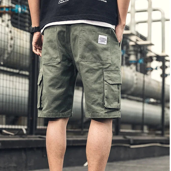 Multi Pocket Wide Baggy Mens Cargo Shorts Oversize Elastic Waist Solid Loose Big Size Short Pants for Men Hevy Whate New in Tall