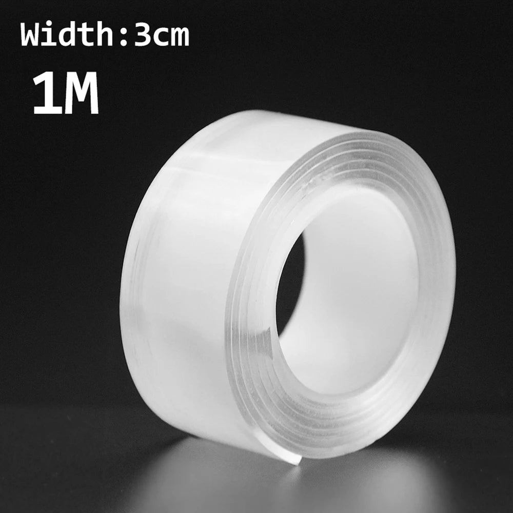 SEAMETAL Super Strong Double Sided Adhesive Tape Washable Reusable Transparent Double Tape No Trace Sticker for Car Home Office