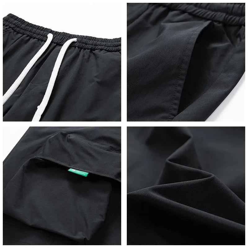 Summer New Men Cargo Shorts Outdoor Fashion Solid Multiple Pockets Sports Short Pants Breathable Comfort Loose Casual Shorts Men