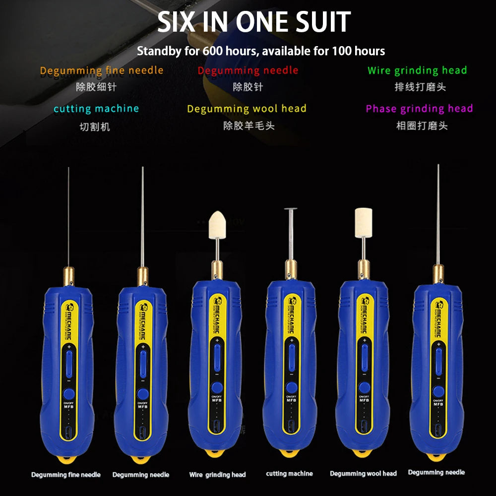 MECHANIC iR10 PRO Electric Glue Remover Pen 6in1 third gear adjustable for Mobile Phone LCD Screen Glue Remover Polishing Tool