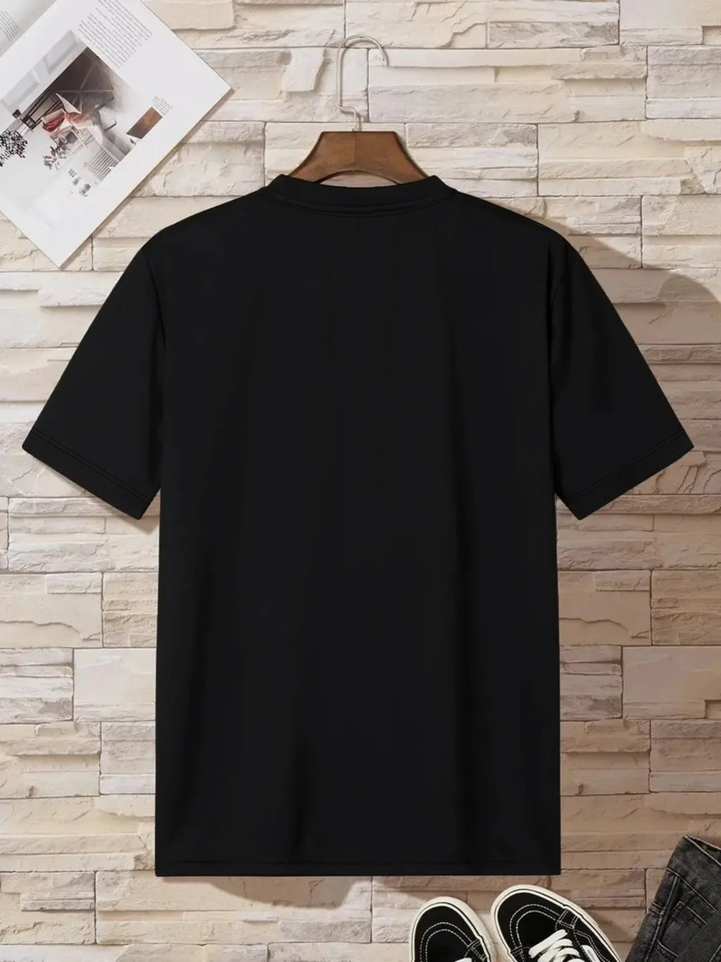 [Summer Tee] Polyester Men's White T-Shirt | "Yes, I'm Single - Now is Your Chance" Tattooed Arms Design