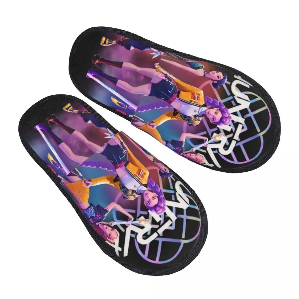 Kpop Demon Hunters Huntrix Zoey Girls Cozy Scuff Memory Foam Slippers Women Bedroom House Shoes