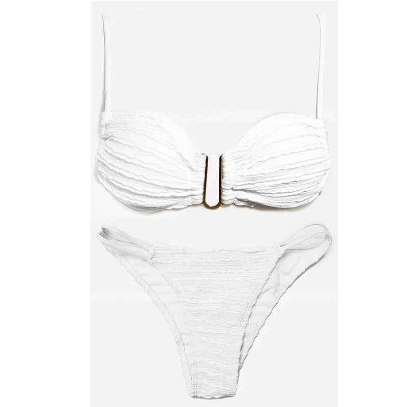 Sexy Bikini 2025 Women'S Swimwear Swimsuit Korean Mankini Set Beach Wear Swimming Pool Bath Bathing Suit 2 Pieces Beachwear