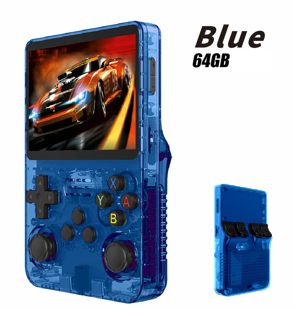 R36S Retro Video Handheld Game Console Linux System 3.5 in IPS Screen  3000mAH Battery 64G/128G TF Card Preinstalled Games