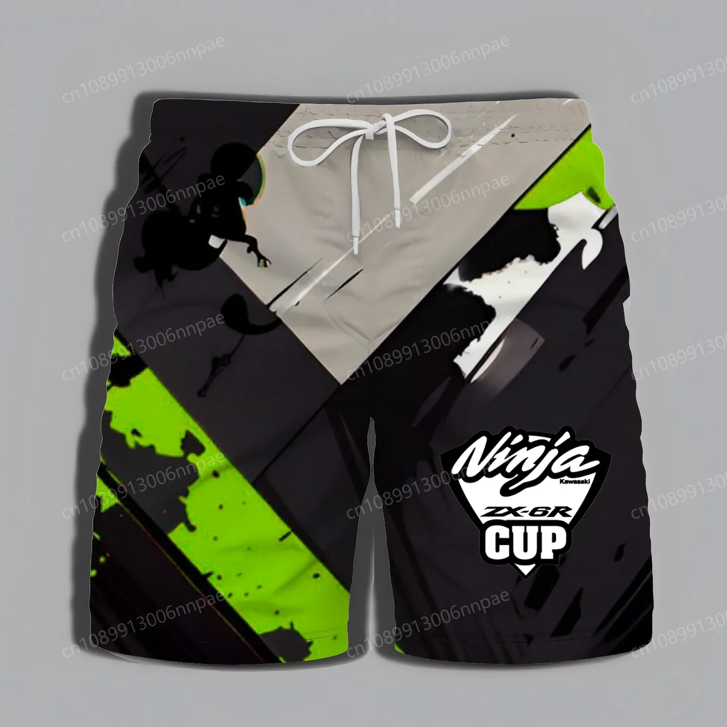 Men's Daily Summer Shorts 2025 New Kawasaki Motorcycle Extreme Sports Pattern Fashionable and Exquisite Beach Pants Cool