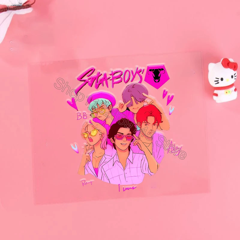 Kpop Demon Hunter Cartoon 3D Transfer Sticker UV DTF Stickers Kawaii Water Cup Water Bottle Lunch Box DIY Waterproof Sticker