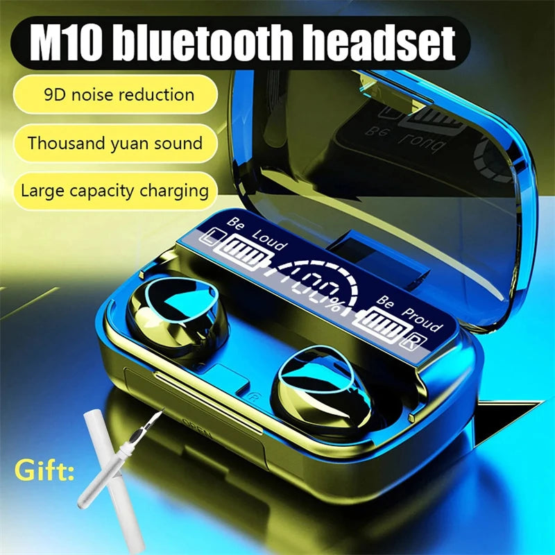 Bluetooth headset M10 hands-free LED Dispay headset Bluetooth HiFi stereo music wireless earplug waterproof game headset