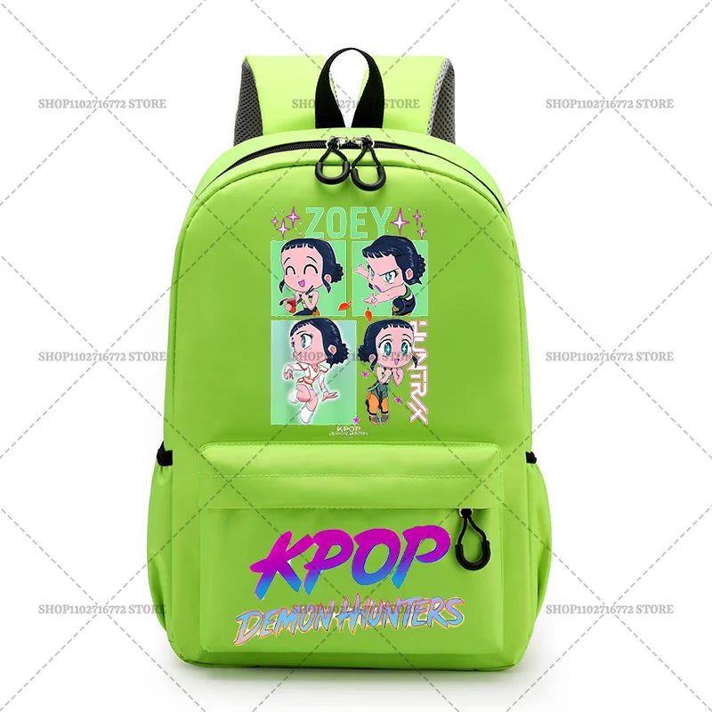 KPop Demon Hunters School Bag Student Large Capacity Laptop Backpack K-Pop DemonHunter Fans Gift Girls Knapsack Travel Backpacks