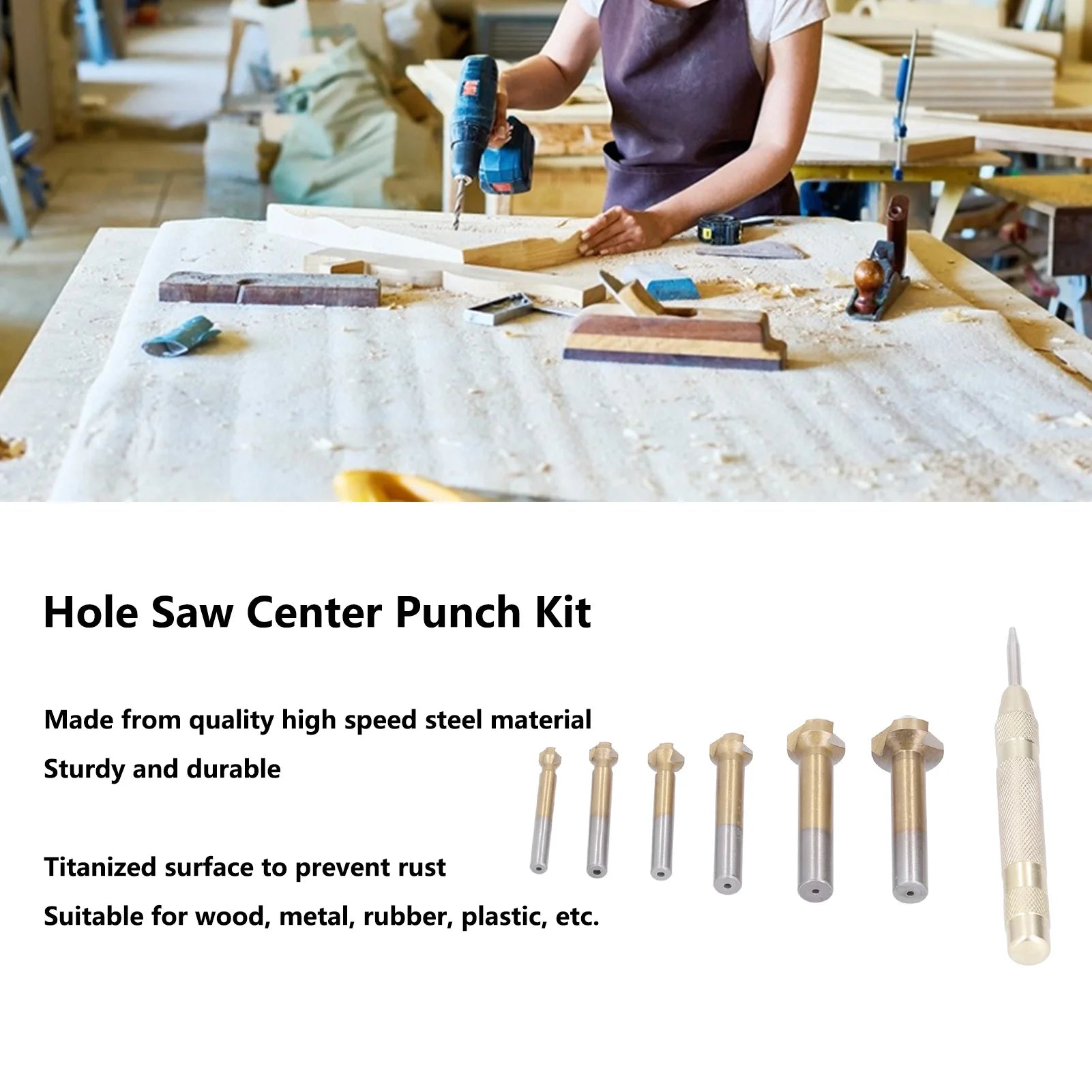 Countersink Center Punch Tool Counter Sinker Drill Bits Accurate 90 Degree Point for Reaming for Chamfering for Wood Drilling