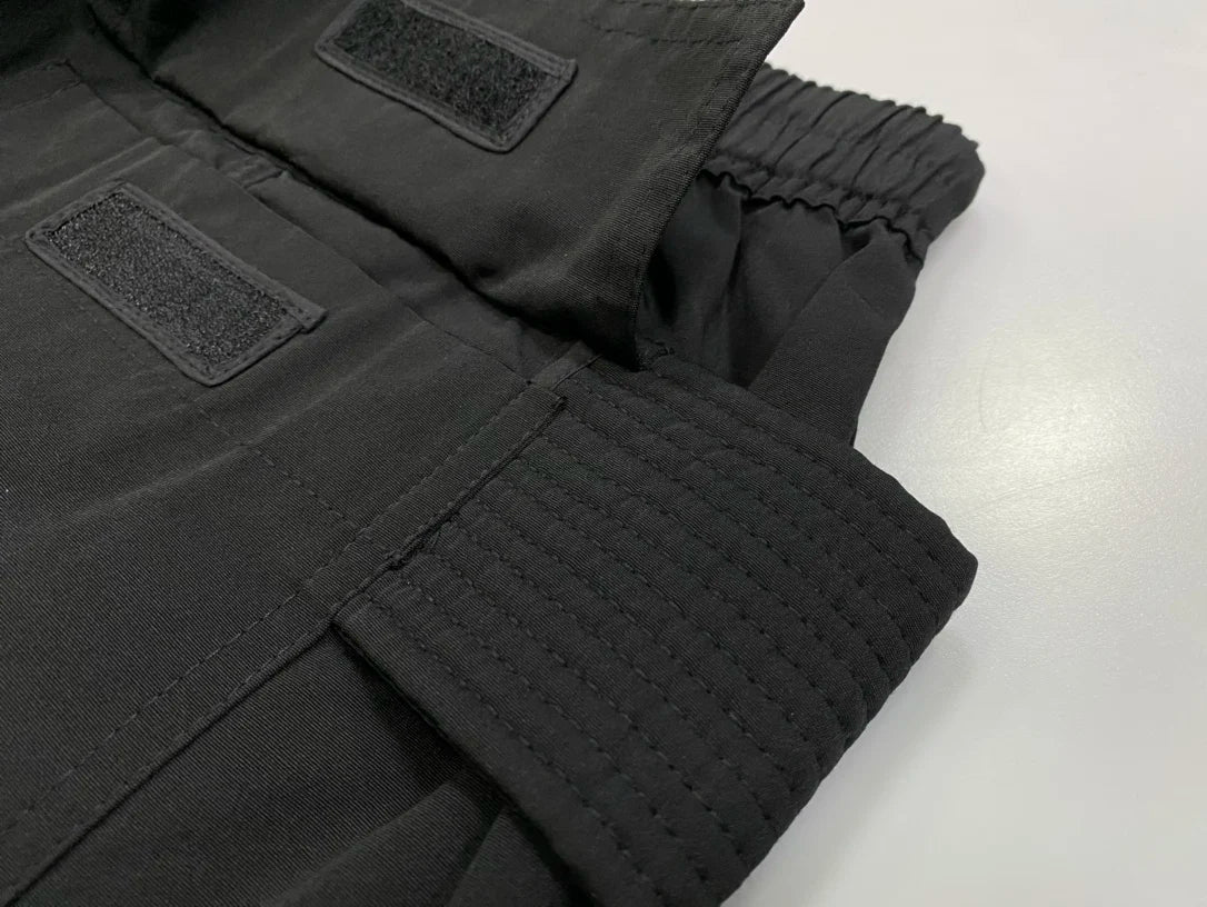 Owen Seak Men Cargo Harem Calf-Length Pants Gothic Men's Casual Summer Cross Lightweight Solid Loose Black Short Size XL