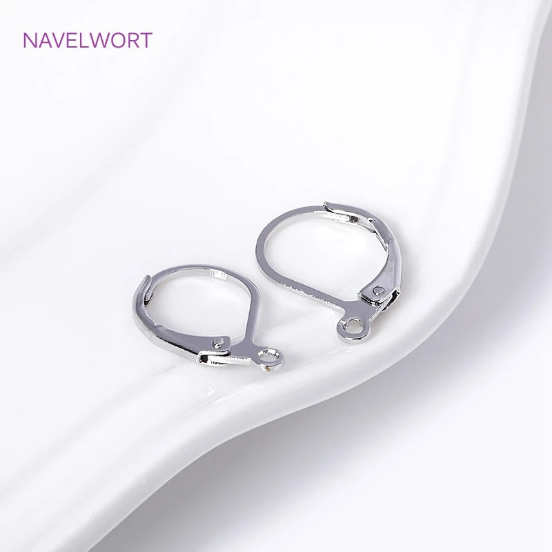 Fashion French Earring Lever-Back Earwires 18K Gold Plated Earring Hooks With Closed Ring For DIY Earring Making Accessories