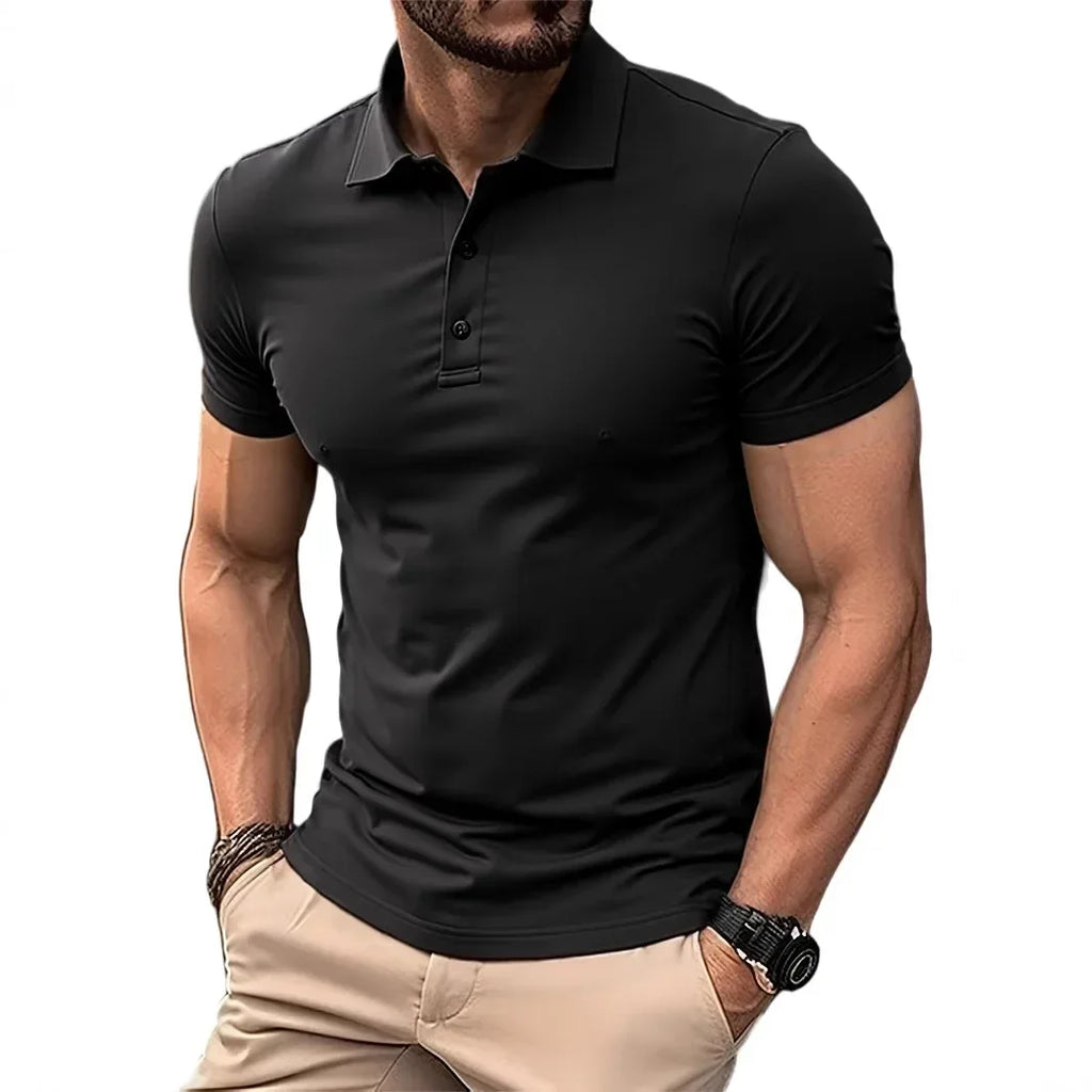 Plus Size Men's Polo Shirt 1XL-7XL Summer Ice Silk Quick Dry Short Sleeve Tees Solid Color Business Casual Loose Fit Top Clothes