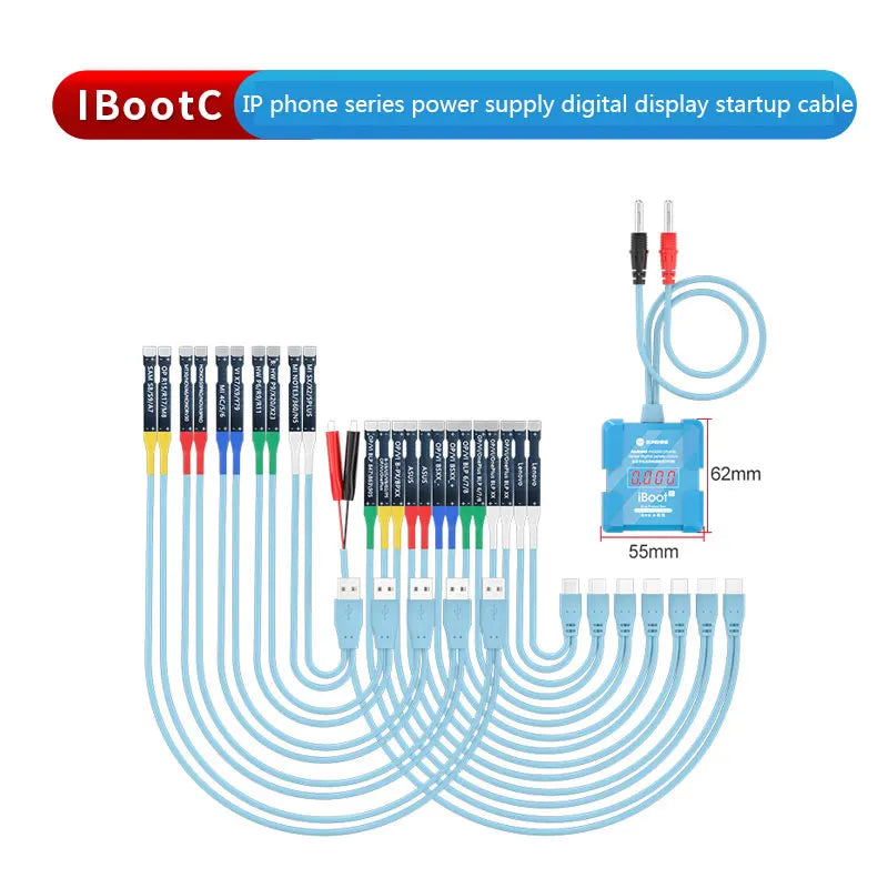 SUNSHINE iBoot-D 8V High-Voltage Power-On Cable Digital Display Type-C Output Dual-Battery Support for iPhone 6S-15PM & Android