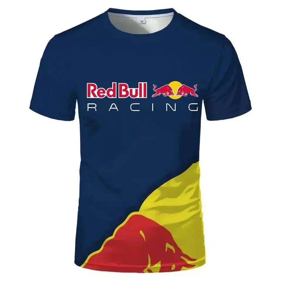 Men's Red Bull T-shirt 3D Printed Color Pattern Round Neck T-shirt Men and Women Casual Tops Oversized Racing Cycling Jersey