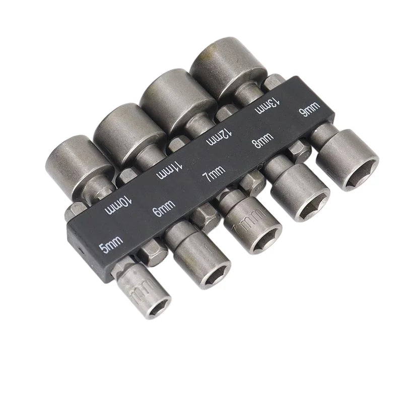 9pcs 5mm-13mm Hex Socket Set Nut Driver Screwdriver Bits Sleeve Nozzles Schroevendraaier Tools Socket Wrenches for DIY Repair