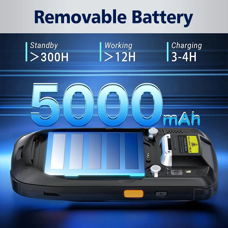 PDA MC-405 Android 11 4+64GB 13MP Camera 5000mAh Mobile Computer Android Barcode Scanner Rugged PDAs With Charging Base