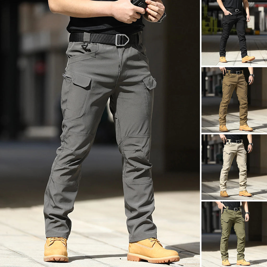 Men Camo Multi Pockets Cargo Pants Quick Dry Outdoors Sports Trousers Camouflage black Trousers for Travel Hiking climb