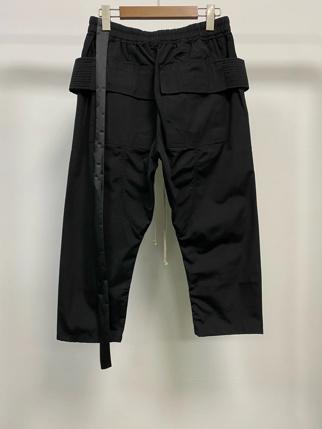 Owen Seak Men Cargo Harem Calf-Length Pants Gothic Men's Casual Summer Cross Lightweight Solid Loose Black Short Size XL