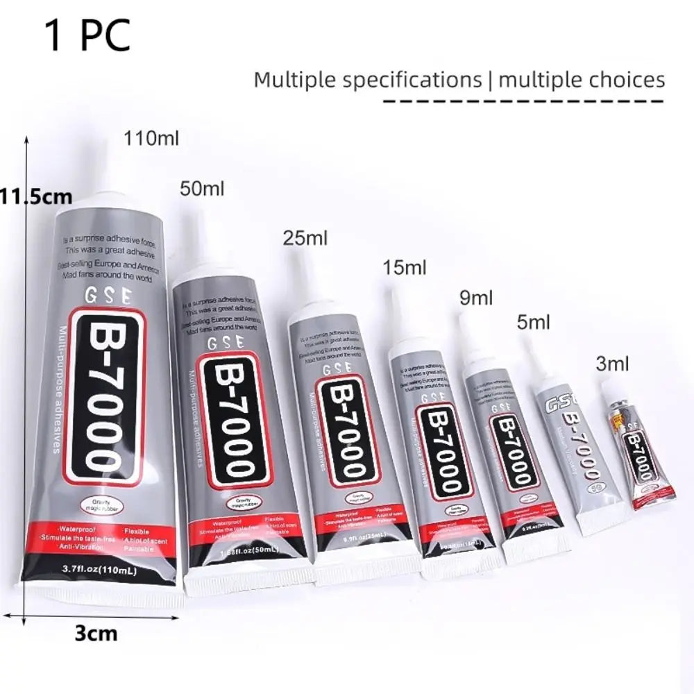 3/5/9/15ml B7000 Glue Transparent Crystal Glue Multifunctional Toothpaste Glue Phone Adhesive DIY Repair Glue Accessories