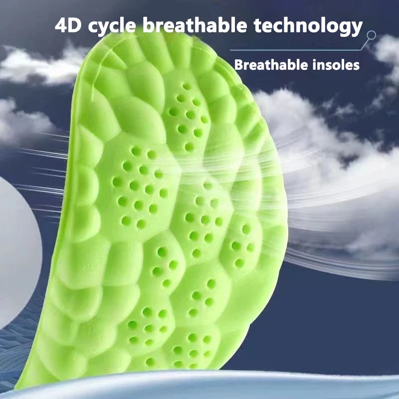4D Sport Insole Super Soft Shoes Sole Pads for Feet Shock Absorption Baskets Shoe Sole Arch Support Orthopedic Inserts