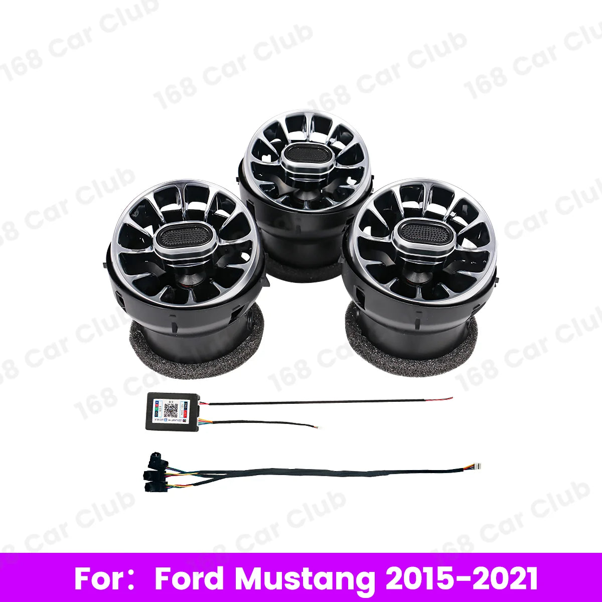 LED 256 Colors New Vents Ambient light For Ford Mustang Car 2015-2021 LED Dashboard Air Conditioning Turbine Air Outlet