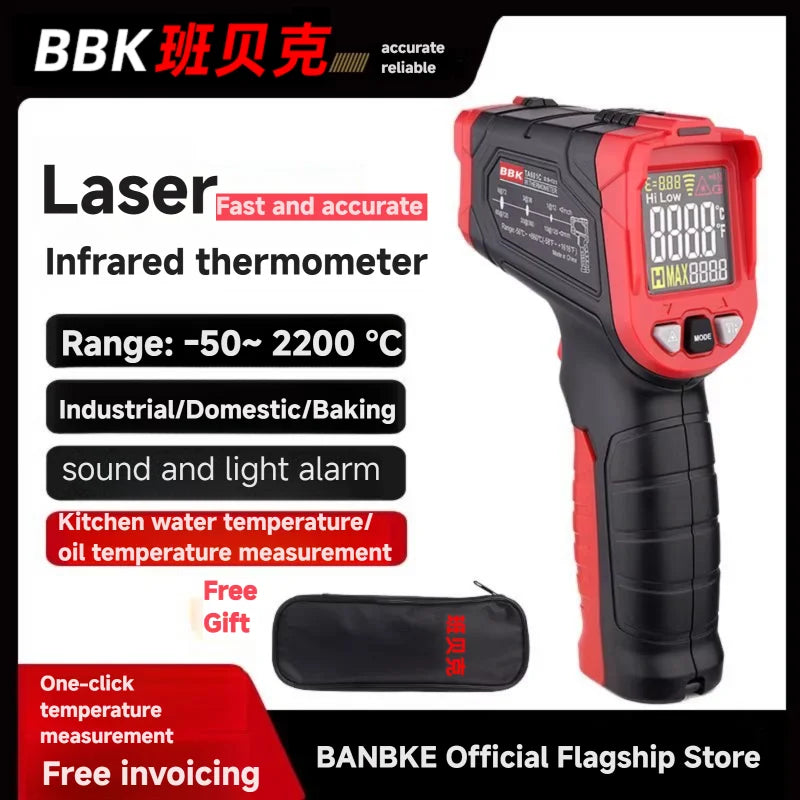 Portable Digital Laser IR LCD Display Handheld Industrial Temperature Instrument Thermometer Infrared Gun