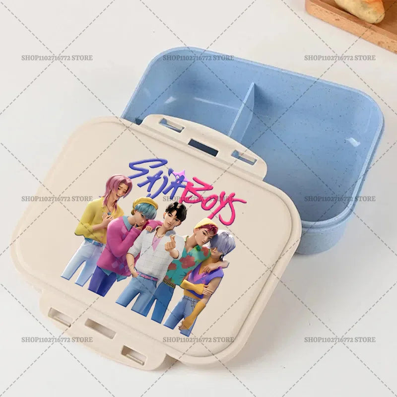 New Kpop Demon Hunter Bento Box Anime Huntrix Lunch Boxes with Dinnerware Girls School Picnic Food Storage Fruit Container Gift