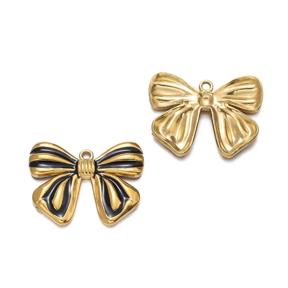 2Pcs/Pack Stainless Steel 5 Styles Butterfly Shape Pendants for Handmade DIY Women Man Hoop Earring Jewelry Making Supplies