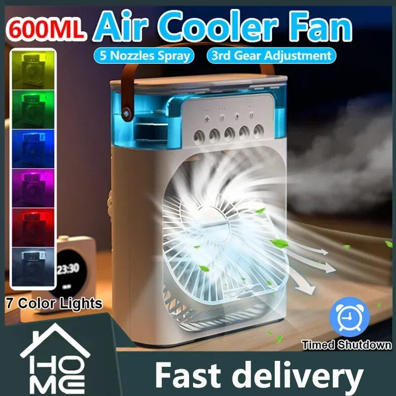 Portable Humidifier Fan AIr Conditioner Household Small Air Cooler Hydrocooling Portable Air Adjustment For Office 3 Speed Fan