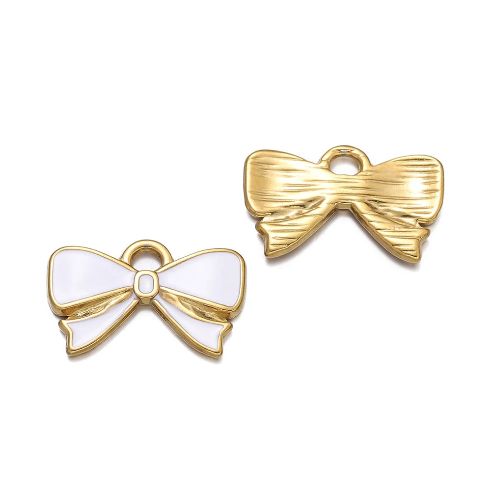 2Pcs/Pack Stainless Steel 5 Styles Butterfly Shape Pendants for Handmade DIY Women Man Hoop Earring Jewelry Making Supplies