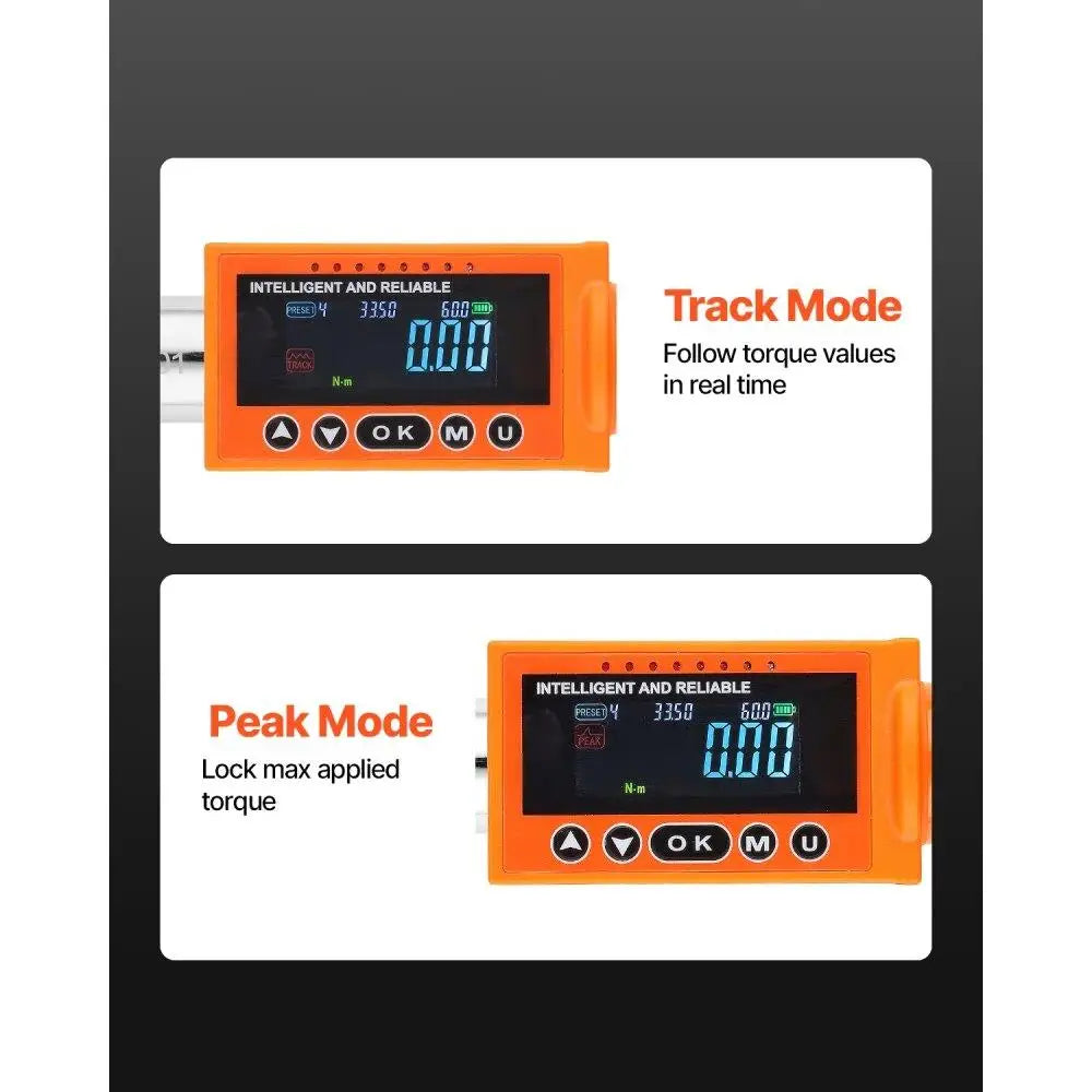 Digital Wrench Set 2 Pieces 1/2 Inch and 3/8 Inch Drive 72-Tooth Electronic Display Measurement Tool