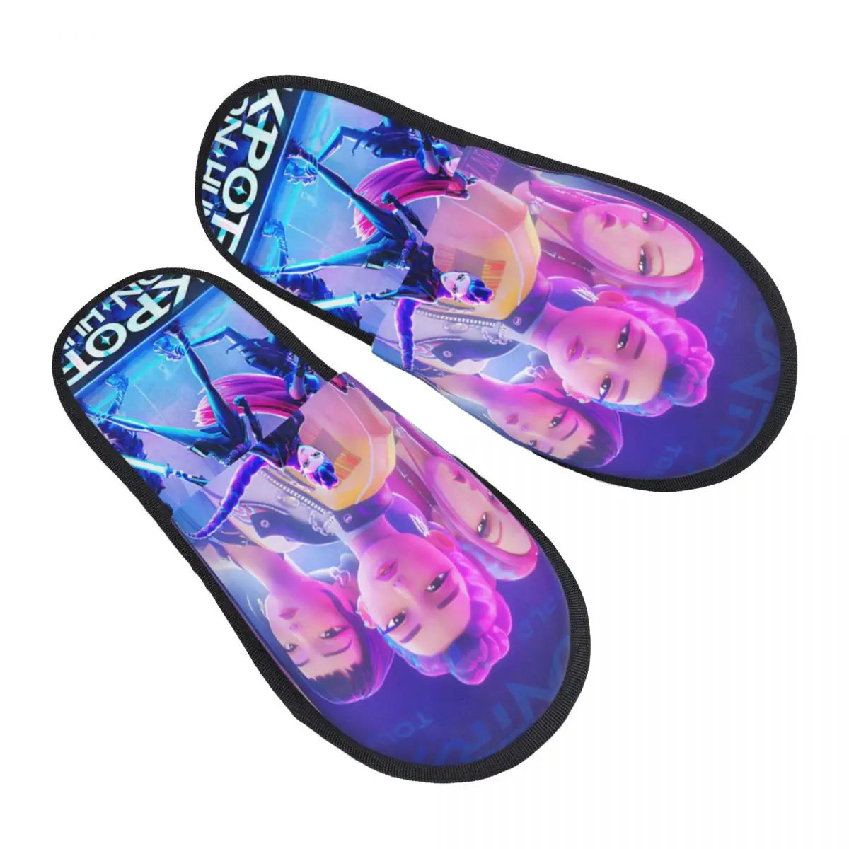 Custom Print Women Zoey Huntrix Kpop Demon Hunter House Slippers Cozy Warm Memory Foam Fluffy Slipper Indoor Outdoor Shoes